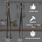 HOTEC Kitchen Tweezers Tongs Stainless Steel Professional Chef Tweezers - Image 2