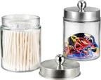 SheeChung 3-Pack Brushed Nickel Glass Apothecary Jars - Image 5