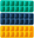 Reusable Flexible Easy Release White Ice Cube Tray, Durable Plastic Stackable by Brand