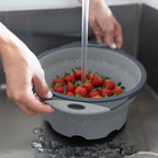 Dexas 8" Collapsible Silicone Colander in Cool Grey, Kitchen Strainer - Image 7