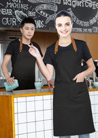 Kitchen Bib Apron with Pockets, Women Men Adjustable Neck Strap Water Resistant - Image 3