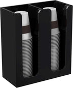 Richboom Acrylic Coffee Cup and Lid Storage Organizer Holder, 2 Compartments - Image 4