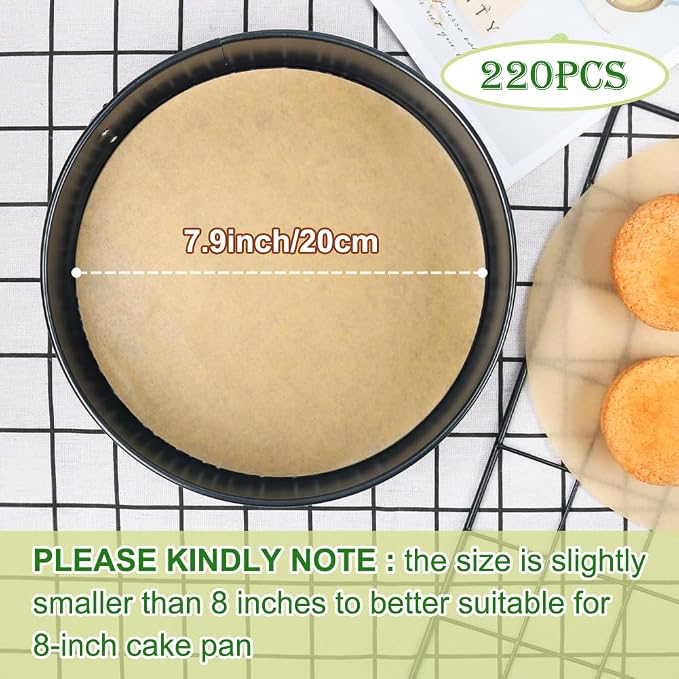 BOYAN Parchment Paper Rounds, Non Stick 8 Inch Parchment Paper Sheet - Image 2