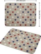 Patriotic July of 4th Blue Red White Star Dish Drying Mat - Image 2