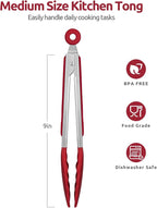 600ºF Heat Resistant Kitchen Tongs: U-Taste 9 inch Silicone Cooking Tong - Image 2