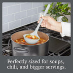 Tovolo Flex Core Silicone Ladle BPA Free Oyster Gray Deep Silicone Soup Ladle - Image 4