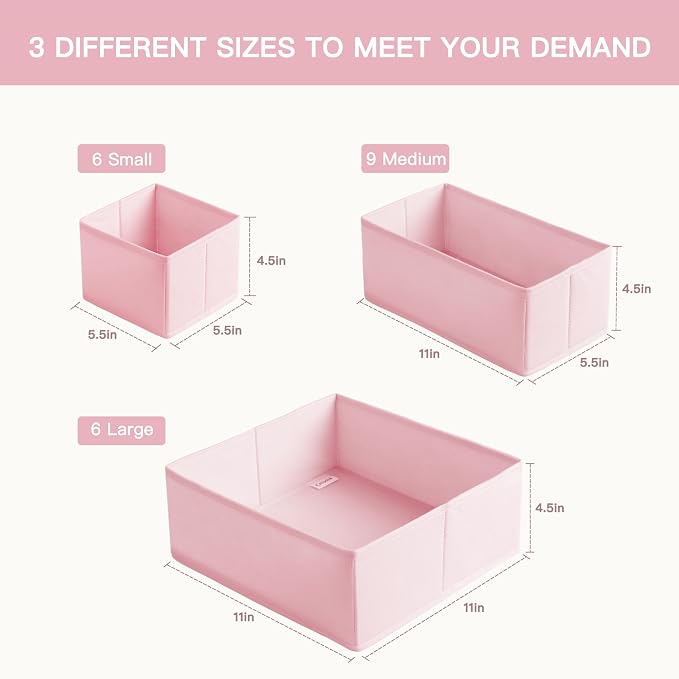 Criusia Drawer Organizer Clothes, 21 Pack Dresser Organizer - Image 4