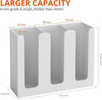 Richboom Acrylic Coffee Cup and Lid Storage Organizer Holder, 3 Compartments - Image 2
