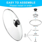 10.25 Inch Glass Lid for Frying Pan Tempered Glass Pot Lid - Image 3
