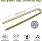 Mini Bamboo Tongs Disposable 100 Pcs 6.2 Inch Long Wooden Tongs - Image 4
