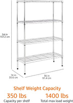 Amazon Basics 4-Shelf Adjustable Heavy Duty Steel Wire Rack Storage Shelving - Image 3