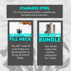 SE Stainless Steel Funnel for Flasks Bottles and Mini Bottles, Small Steel - Image 7