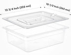 CURTA 6 Pack NSF Notched Food Pan Cover, 1/2 Size Clear Polycarbonate Lid - Image 2