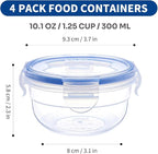 KIGI Small Plastic Bowls with Lid, Leak Proof Round Food Storage Container Set - Image 4