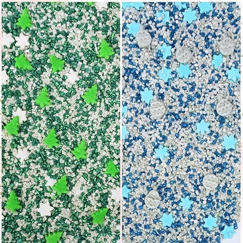 Confect Christmas Sprinkles | Christmas Sprinkles - Green White Silver Blue Red Sparkling Sugar I Christmas Tree Stocking & Snowflakes for Dessert Decorating- 5 Oz - Image 6