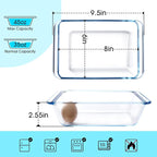 NUTRIUPS 1.4QT Rectangular Deep Glass Baking Dish, Glass Baking Pan - Image 2