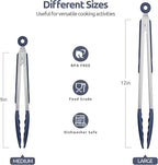 600ºF Heat Resistant Kitchen Tongs: U-Taste 9+12 inch Silicone Cooking Tong Set - Image 2