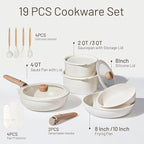 CAROTE 19pcs Pots and Pans Non Stick, Cookware Sets Detachable Handle, - Image 2