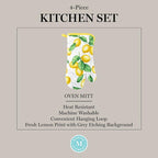 Martha Stewart Lots of Lemons Modern Kitchen Towel, Oven Mitt & Potholder Set - Image 7