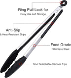 Kitchen Tongs Set of 3, Non-Stick Non-Scratch Heat Resistant Tongs - Image 4