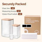 ComSaf Glass Pantry Storage Containers, 4.6Qt/1.6Qt Large Square Flour and - Image 8
