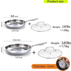 DELARLO Tri-ply Stainless Steel Frying Pan Set - Image 3