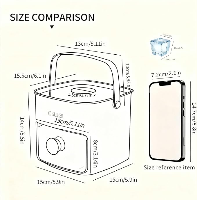Ice Cube Tray with Lid and Bin, Pack Stackable Ice Tray with Bin and Scoop - Image 7
