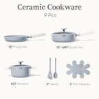 CAROTE Pots and Pans Set Nonstick, Ceramic Cookware Set, PFAS PTFE Free - Image 2