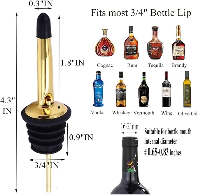 Pafusen 12 Pack Liquor Bottle Pourers, Liquor Pour Spout - Image 3