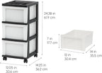 IRIS USA Plastic Drawer Storage Organizer Rolling Cart, - Image 2