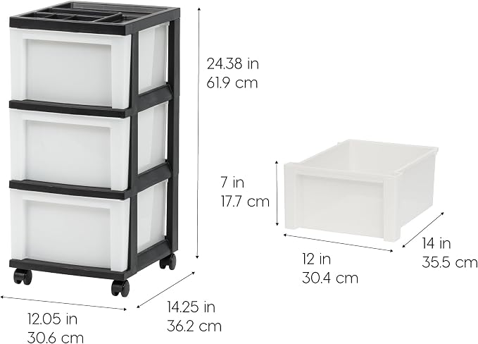 IRIS USA Plastic Drawer Storage Organizer Rolling Cart, - Image 2