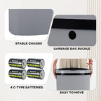 PayLessHere | 13 Gallon Plastic Trash Can | Gray | Automatic Touchless Lid - Image 6