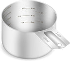1PCS 1Cup Single Measuring Cup, Etched Inner Scale Stainless Steel Measure Scoop by BERYLER