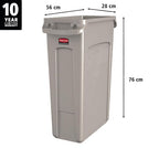 Rubbermaid Commercial Products Slim Jim Plastic Rectangular Trash/Garbage - Image 2