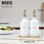 HOMCDALY Olive Oil Dispenser for Kitchen, 11.8oz Glass kitchen Dispenser Bottle - Image 2