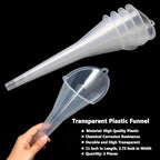2 Pcs Long Neck Oil Funnel for Automotive, Wide Mouth Plastic Funnel, Long - Image 3