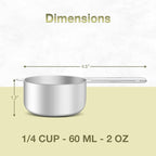 1PCS 1/4Cup Single Measuring Cup, Etched Inner Scale Stainless Steel Measure - Image 2
