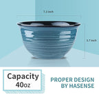 HASENSE Soup Bowls for Kitchen, 40 Ounce Large Cereal Bowls, 7 Inch Ceramic - Image 3