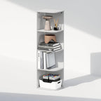 Furinno Reed Corner Shelf, 4-Tier Corner Bookshelf, Book Shelf, Corner Shelves - Image 4