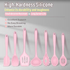 E-far Silicone Cooking Utensils Set, 7-Piece Pink Heat Resistant Kitchen - Image 6