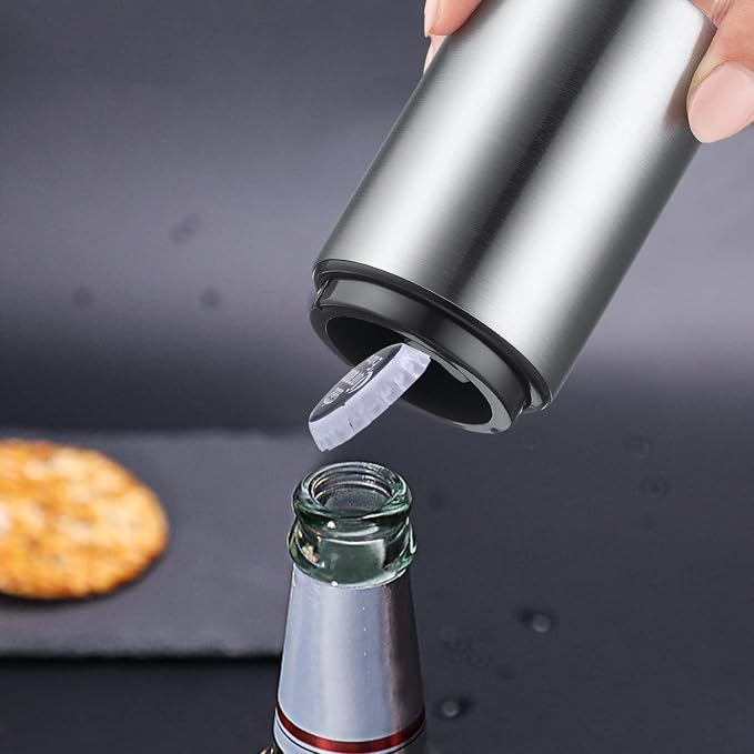 3PCS Premium Automatic Beer Bottle Opener, Magnet Stainless Steel Push Down Off - Image 6