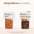 ComSaf 0.8 Qt Glass Food Storage Jars Set of 6, Pantry Organization Jar - Image 3