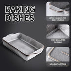 KOOV Bakeware Set, Ceramic Baking Dish Set, Rectangular Casserole Dish Set - Image 2