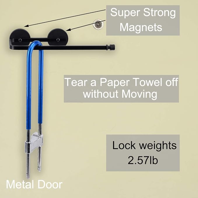 Magnetic Paper Towel Holder for Fridge, 12.3" Heavy Duty Magnet Rack, No Drill - Image 4