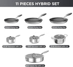 COOKER KING Stainless Steel Cookware Set, Hybrid Ceramic Cookware, Non-Stick - Image 5