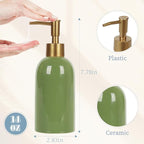 Natheeph 14OZ Ceramic Soap Dispenser Ceramic Soap Pump Dispenser Can Fill Liquid - Image 2