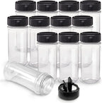 RoyalHouse 12 Pack 5.5 Oz Plastic Spice Jars by RoyalHouse