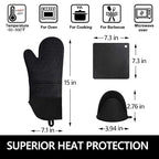 Silicone Oven Mitts and Pot Holders Sets, MTZRFLL Extra Long Heat Resistant - Image 6