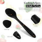 Shappy 4 Pieces Silicone Cooking Spoons 10.6 Inch Heat Resistant Kitchen Spoons - Image 4