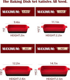 Casserole Dishes For Oven, Heat-Resistant Ceramic Bakeware Set Of 4 Rectangular - Image 2